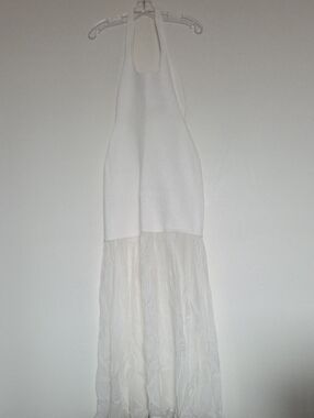 Zara White Halter Maxi Dress
